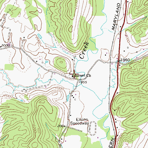 Topographic Map of Israel Church, WV