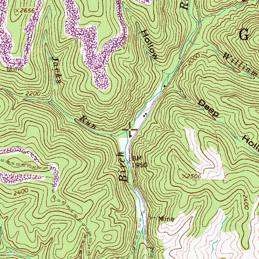Topographic Map of Jacks Run, WV