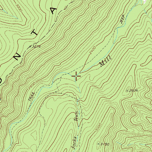 Topographic Map of Jacks Run, WV