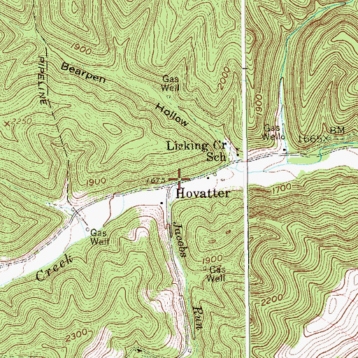 Topographic Map of Jacobs Run, WV