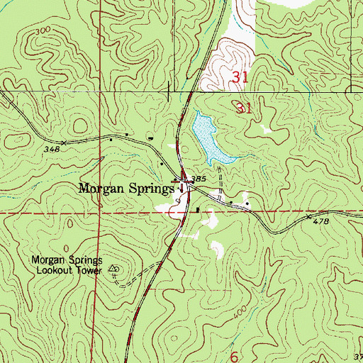 Topographic Map of Morgan Springs, AL