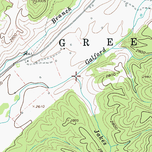 Topographic Map of Jakes Run, WV