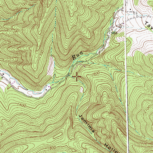 Topographic Map of Jemima Hollow, WV