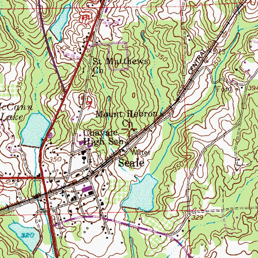 Topographic Map of Mount Hebron Baptist Church, AL
