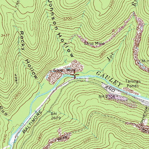 Topographic Map of Joe Run, WV