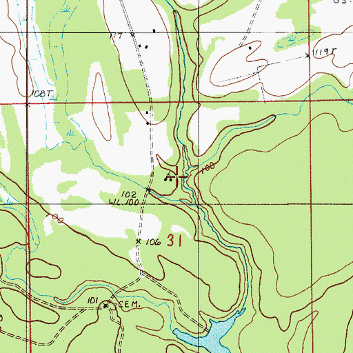 Topographic Map of Mount Leveton Church, AL