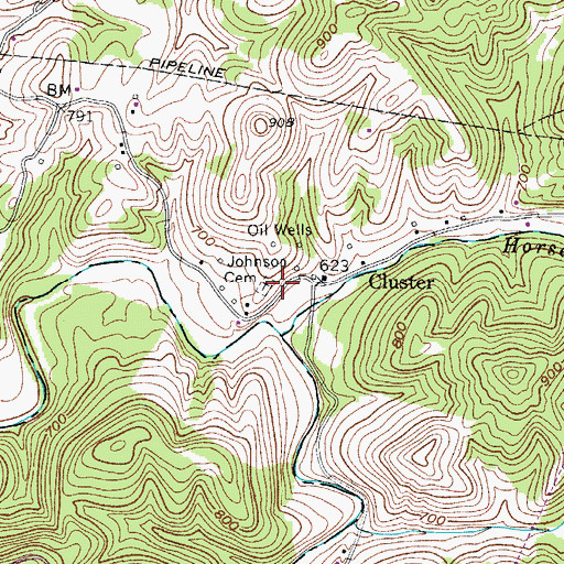 Topographic Map of Johnson Cemetery, WV