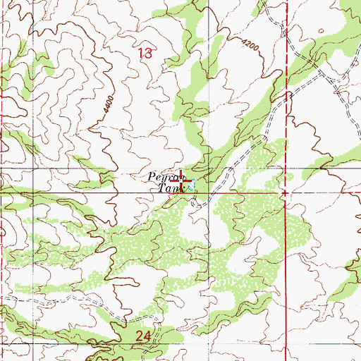 Topographic Map of Peyron Tank, AZ