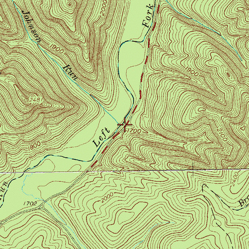Topographic Map of Johnson Run, WV