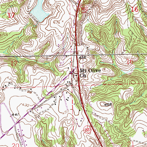 Topographic Map of Mount Olive Baptist Church, AL