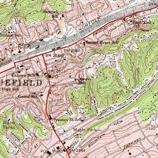 Topographic Map of Jones School (historical), WV