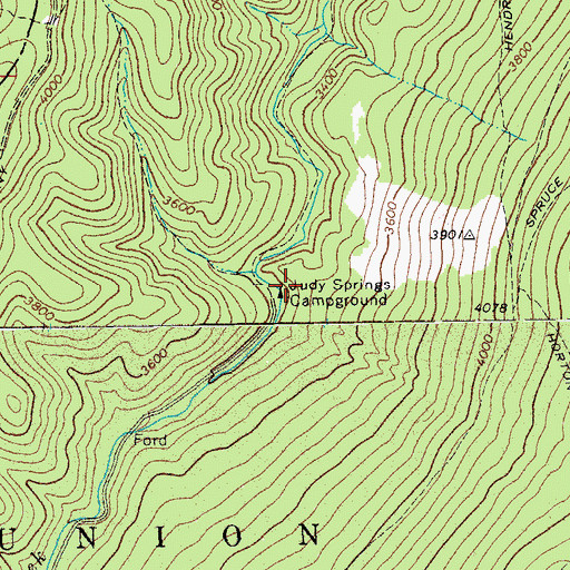 Topographic Map of Judy Springs Campground, WV