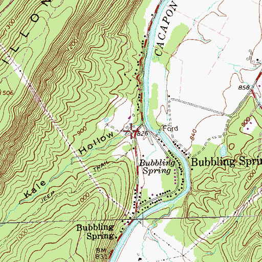 Topographic Map of Kale Hollow, WV
