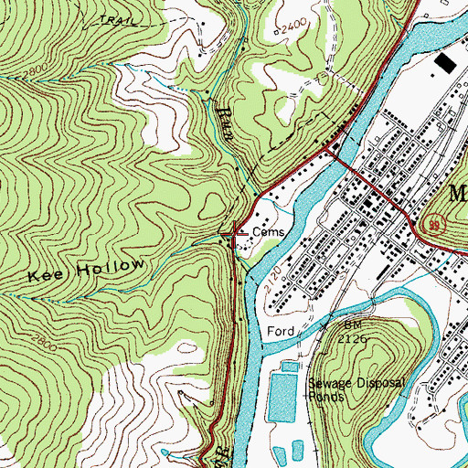 Topographic Map of Kee Hollow, WV