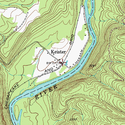 Topographic Map of Keister, WV
