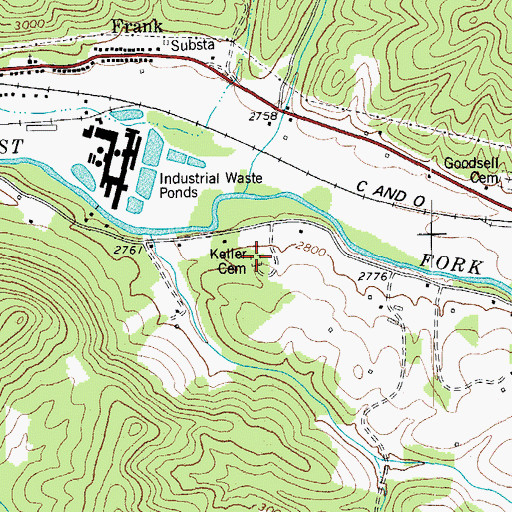 Topographic Map of Keller Cemetery, WV