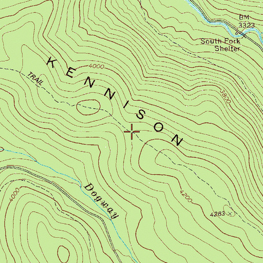 Topographic Map of Kennison Mountain Trail, WV