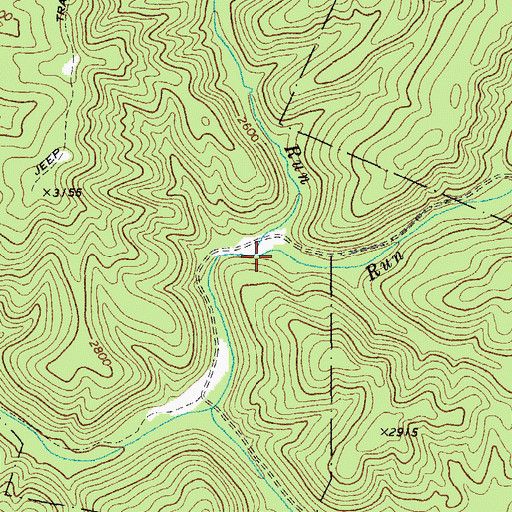 Topographic Map of Kennison Run, WV
