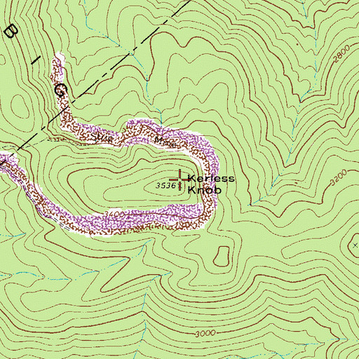 Topographic Map of Kerless Knob, WV