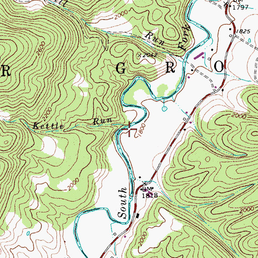 Topographic Map of Kettle Run, WV