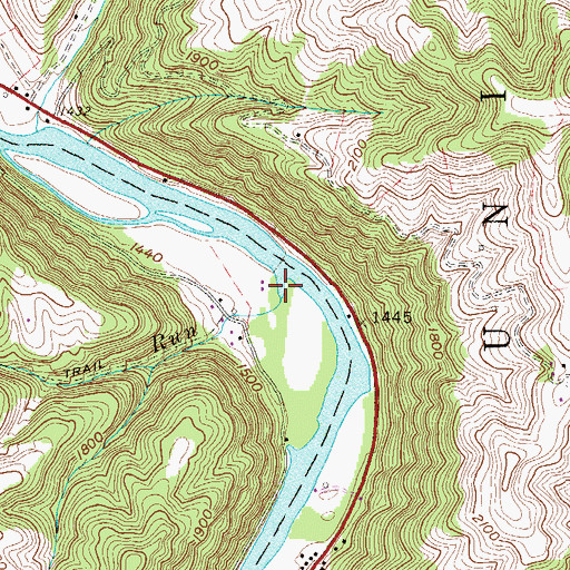 Topographic Map of Keyser Run, WV