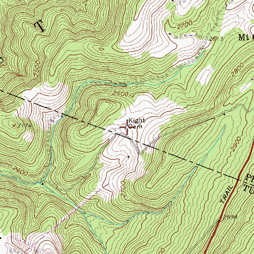 Topographic Map of Kight Cemetery, WV