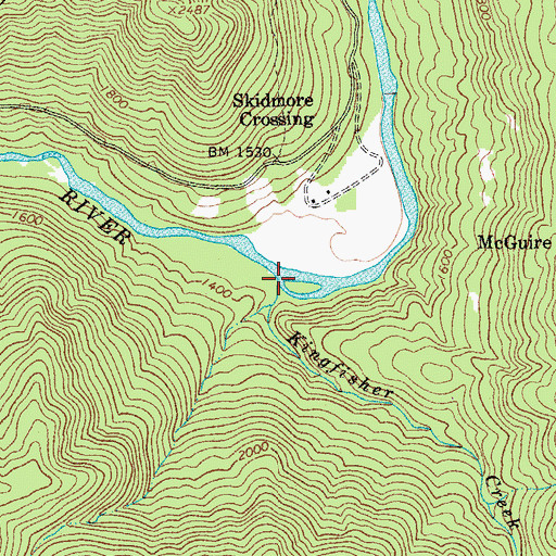 Topographic Map of Kingfisher Creek, WV