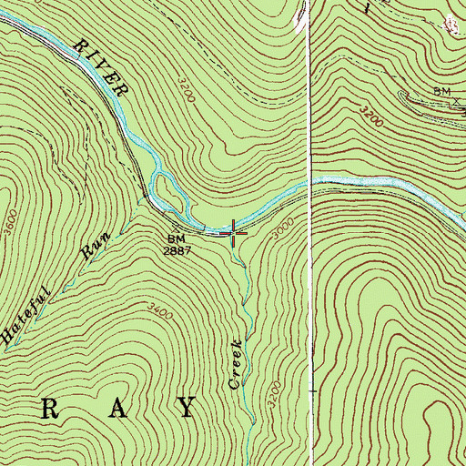 Topographic Map of Kens Creek, WV