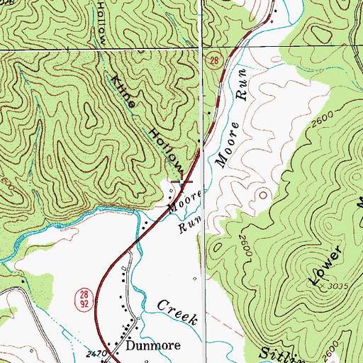 Topographic Map of Kline Hollow, WV