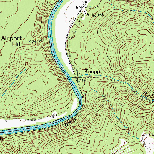 Topographic Map of Knapp, WV