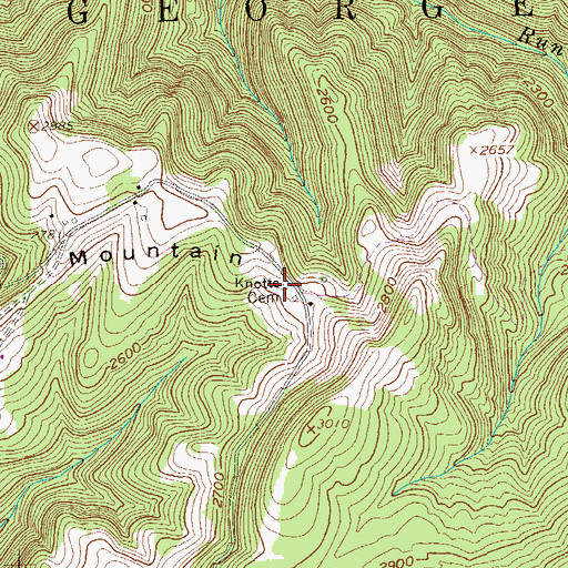 Topographic Map of Knotts Cemetery, WV