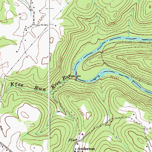 Topographic Map of Kree Run, WV