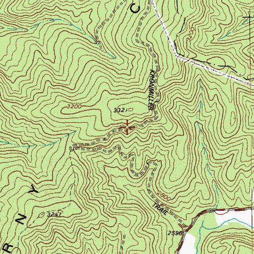 Topographic Map of Kronimiller Trail, WV