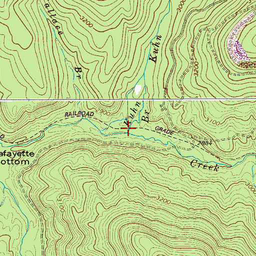 Topographic Map of Kuhn Branch, WV