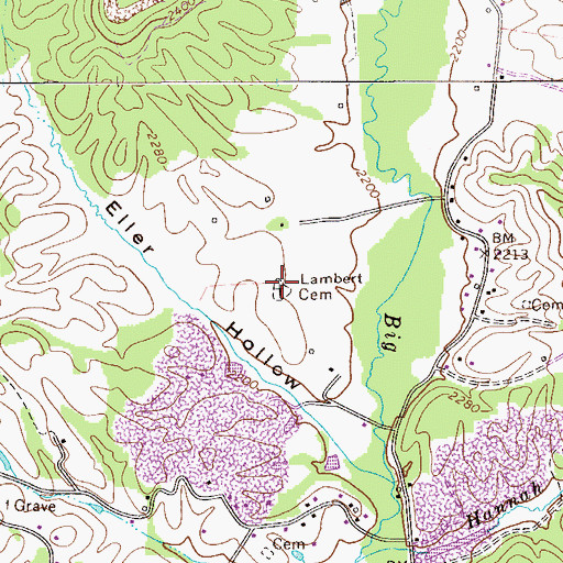 Topographic Map of Lambert Cemetery, WV