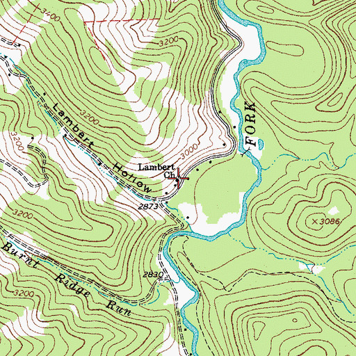 Topographic Map of Lambert Church, WV