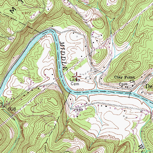 Topographic Map of Lamp Cemetery, WV