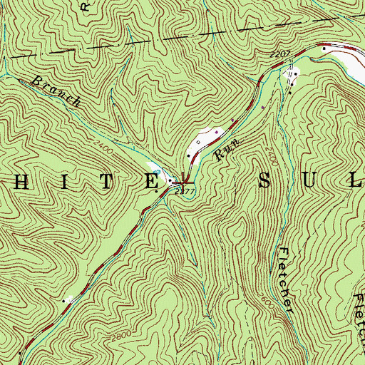 Topographic Map of Laurel Branch, WV