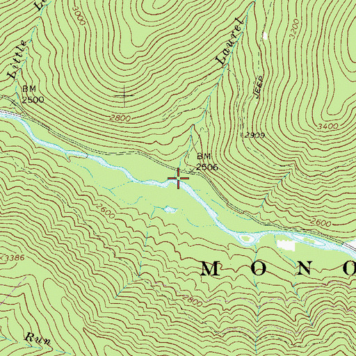 Topographic Map of Laurel Branch, WV