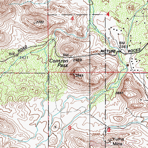 Topographic Map of Picture Rocks, AZ