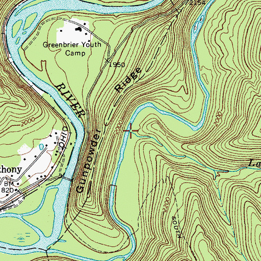Topographic Map of Laurel Creek, WV