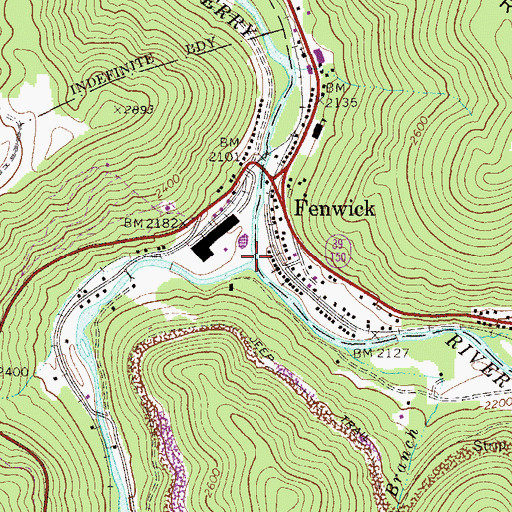 Topographic Map of Laurel Creek, WV