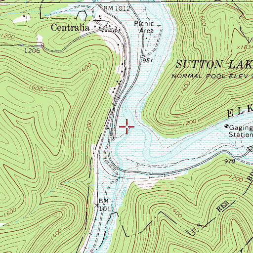 Topographic Map of Laurel Creek, WV