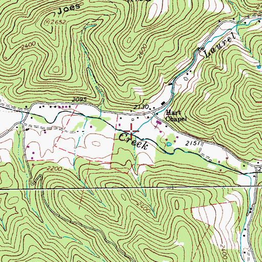 Topographic Map of Laurel Fork, WV