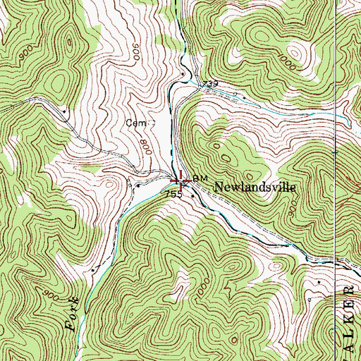 Topographic Map of Laurel Fork, WV