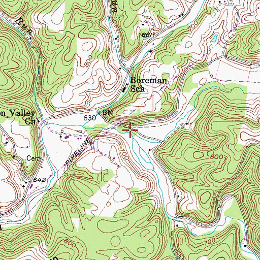 Topographic Map of Laurel Fork, WV