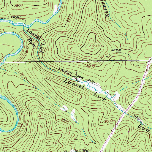Topographic Map of Laurel Lick Run Trail, WV