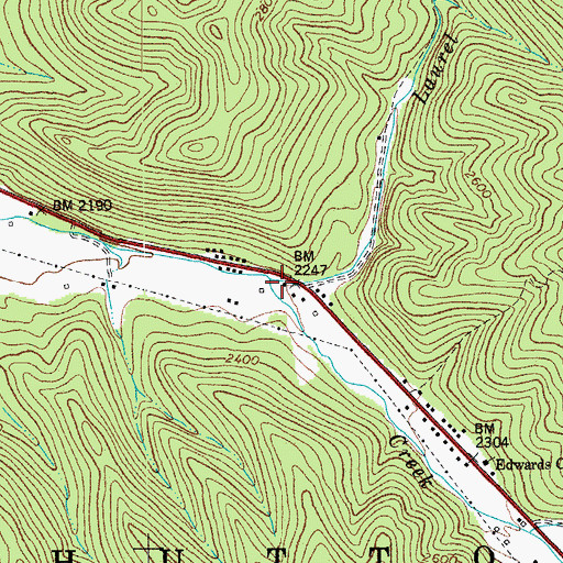 Topographic Map of Laurel Run, WV