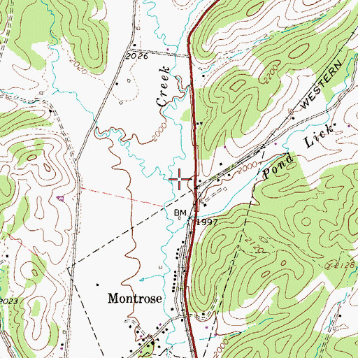 Topographic Map of Laurel Run, WV