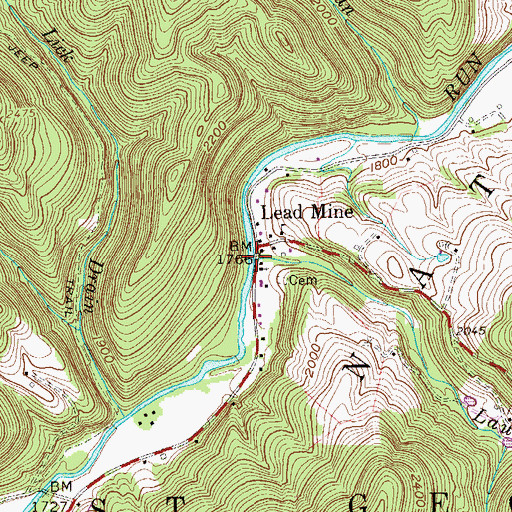 Topographic Map of Laurel Run, WV